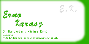 erno karasz business card